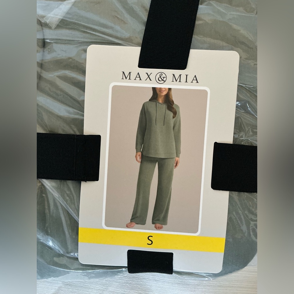 Max & Mia Dark Sage Hoodie Lounge Set – Ultimate Comfort-Sizes S, M, L, XXL- NWT - Picture 5 of 7